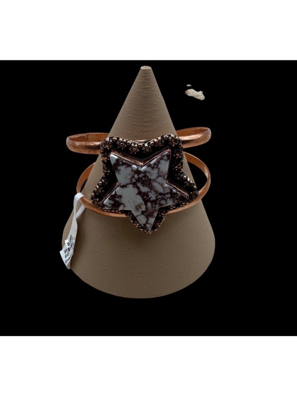 Artisan Wild Horse Whimsical Star-Shaped Statement Copper Cuff Bracelet Adj Boho